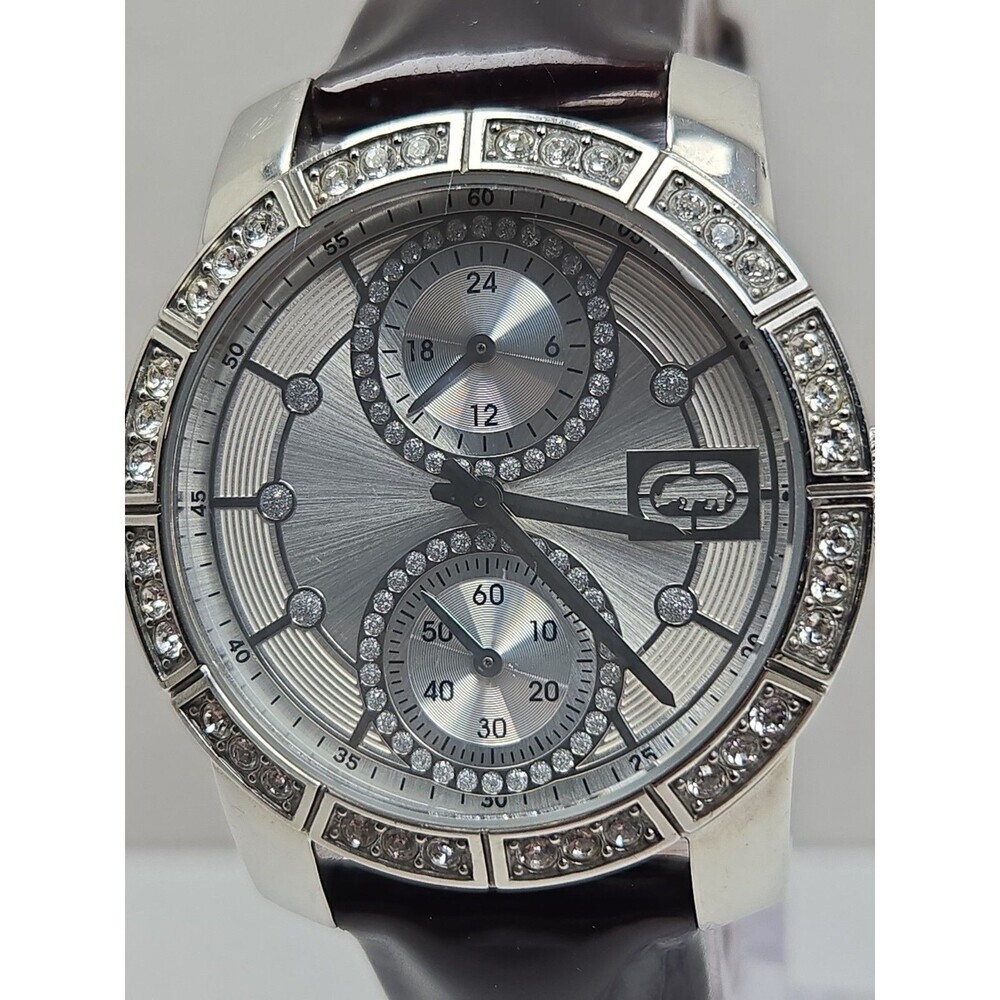 Marc Ecko E09518L1 Paradise Womens Crystal Bezel Silver Quartz Watch New Battery - Picture 4 of 12